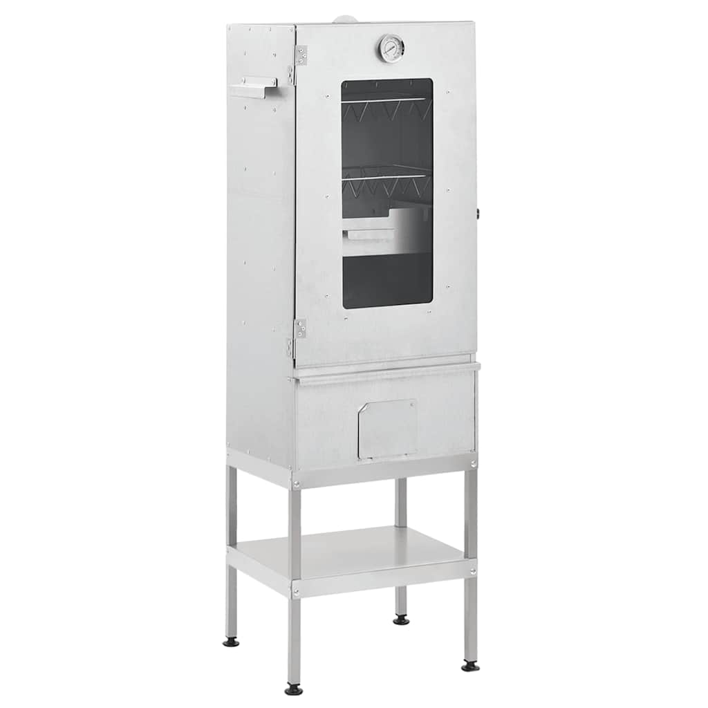 Oven-smoker with table, galvanized steel