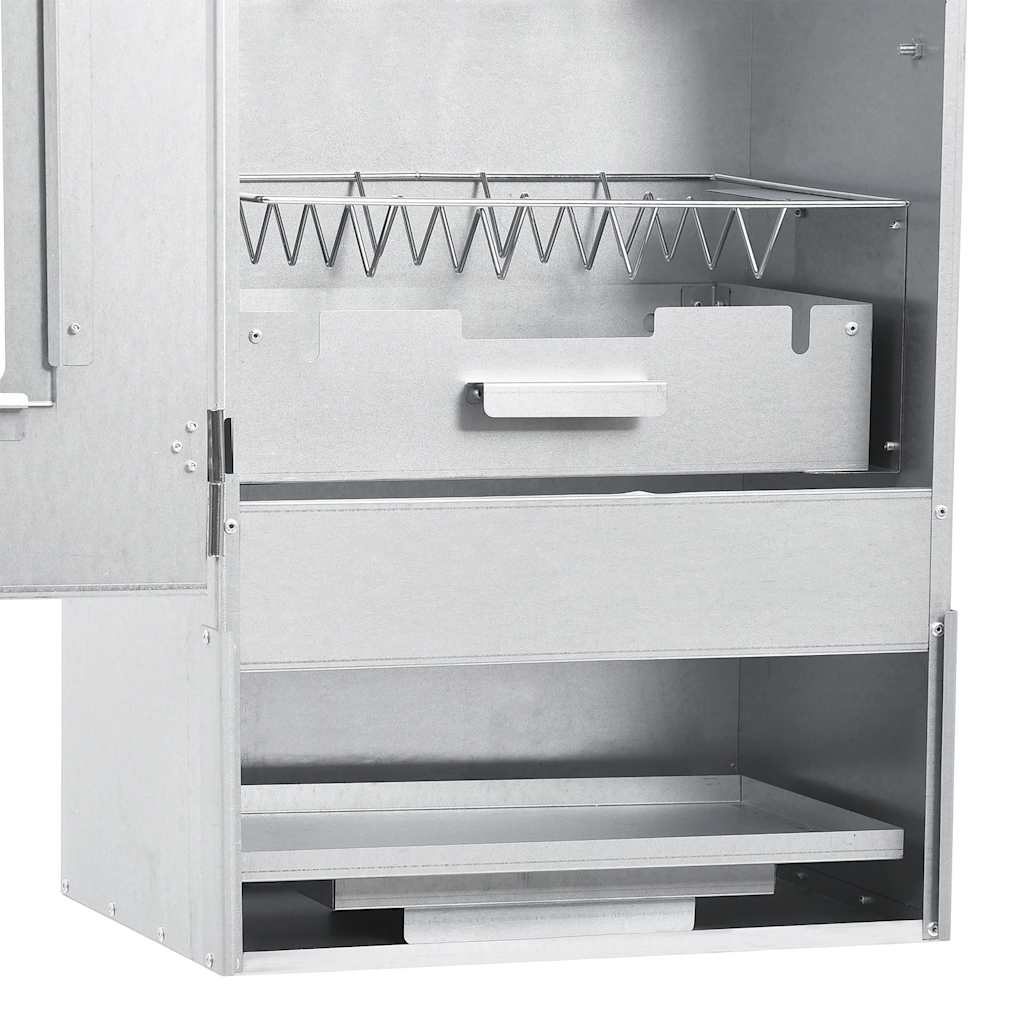 Oven-smoker with table, galvanized steel