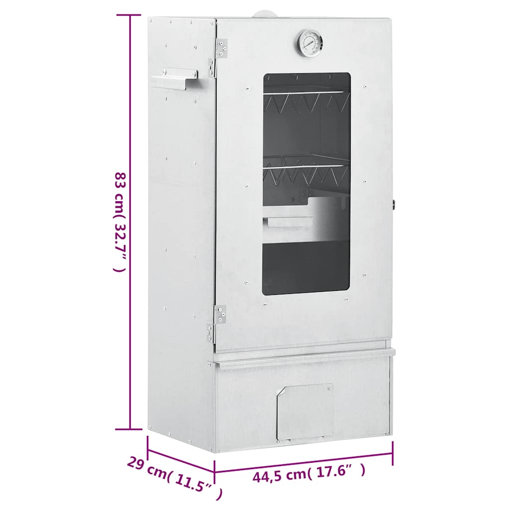 Oven-smoker with table, galvanized steel