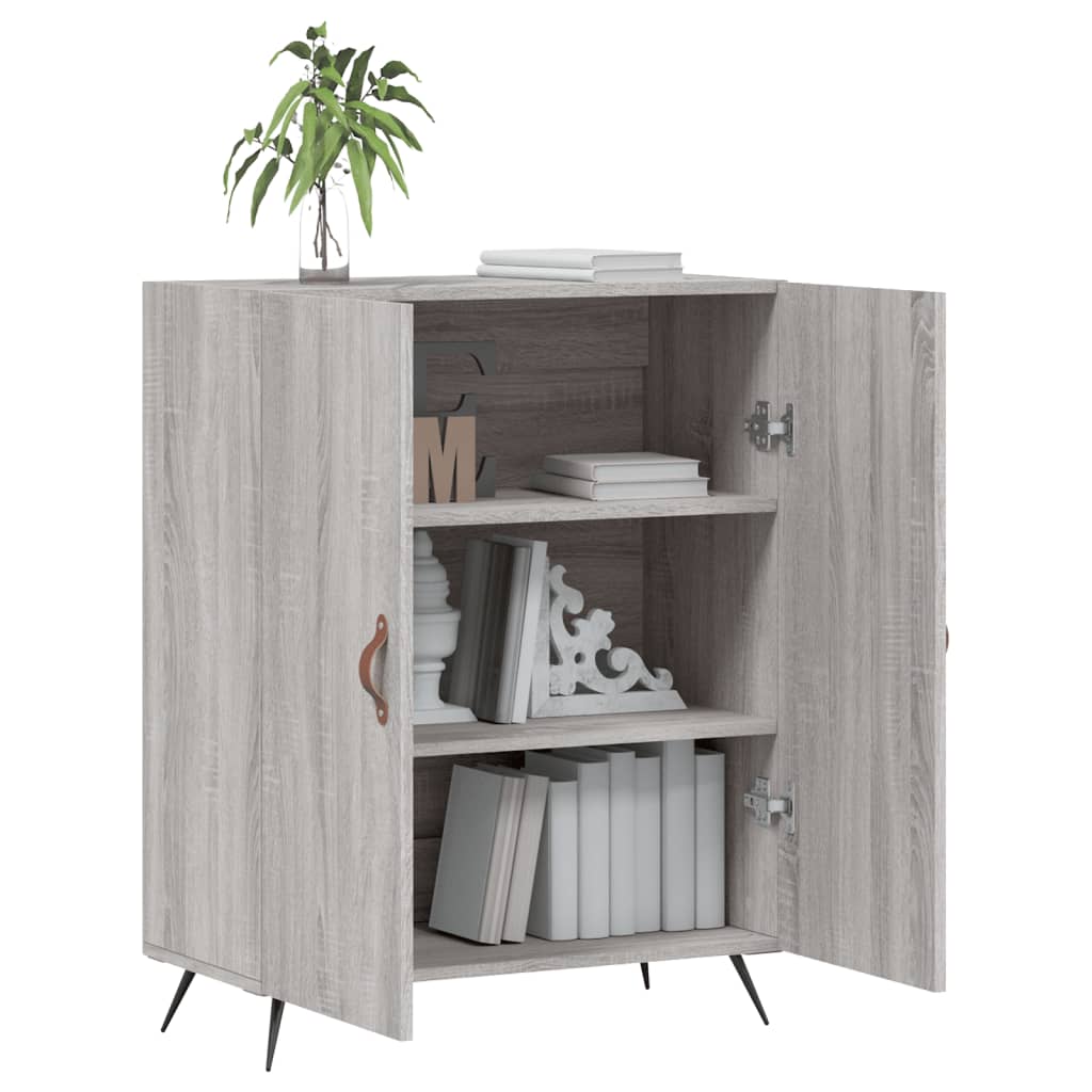 Sideboard, grey oak, 69.5x34x90cm, engineered wood