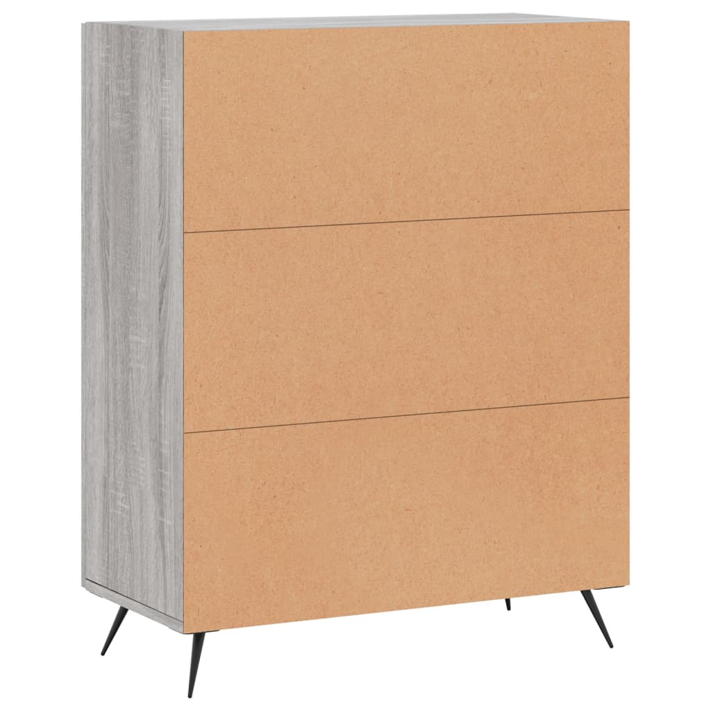 Sideboard, grey oak, 69.5x34x90cm, engineered wood