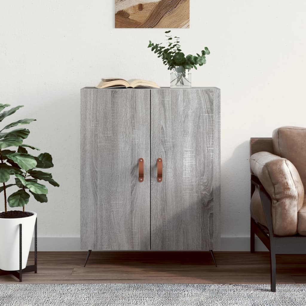Sideboard, grey oak, 69.5x34x90cm, engineered wood