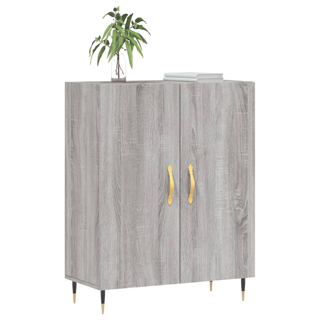 Sideboard, grey oak, 69.5x34x90cm, engineered wood
