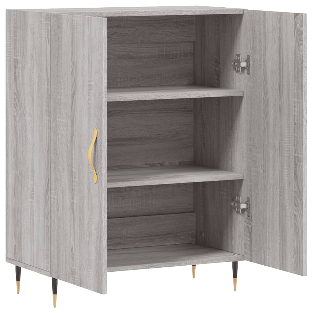 Sideboard, grey oak, 69.5x34x90cm, engineered wood