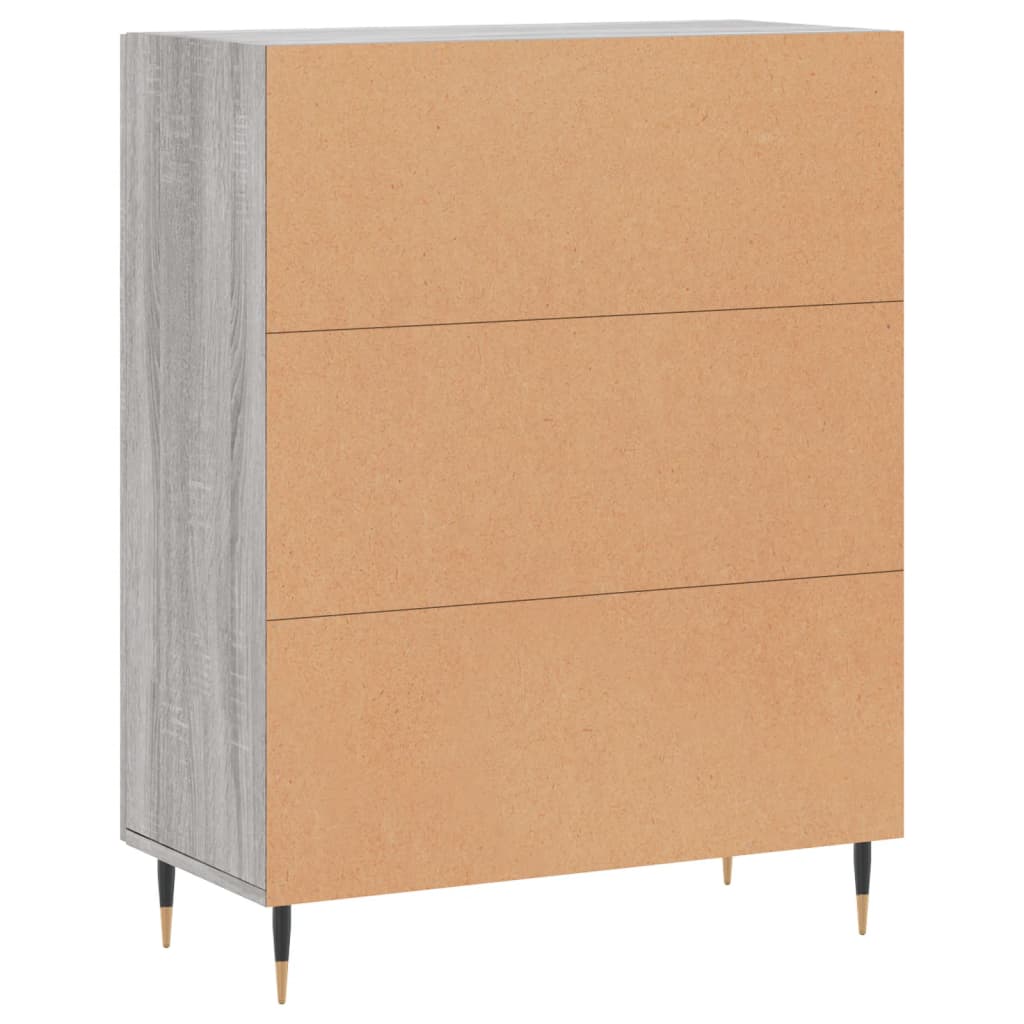 Sideboard, grey oak, 69.5x34x90cm, engineered wood