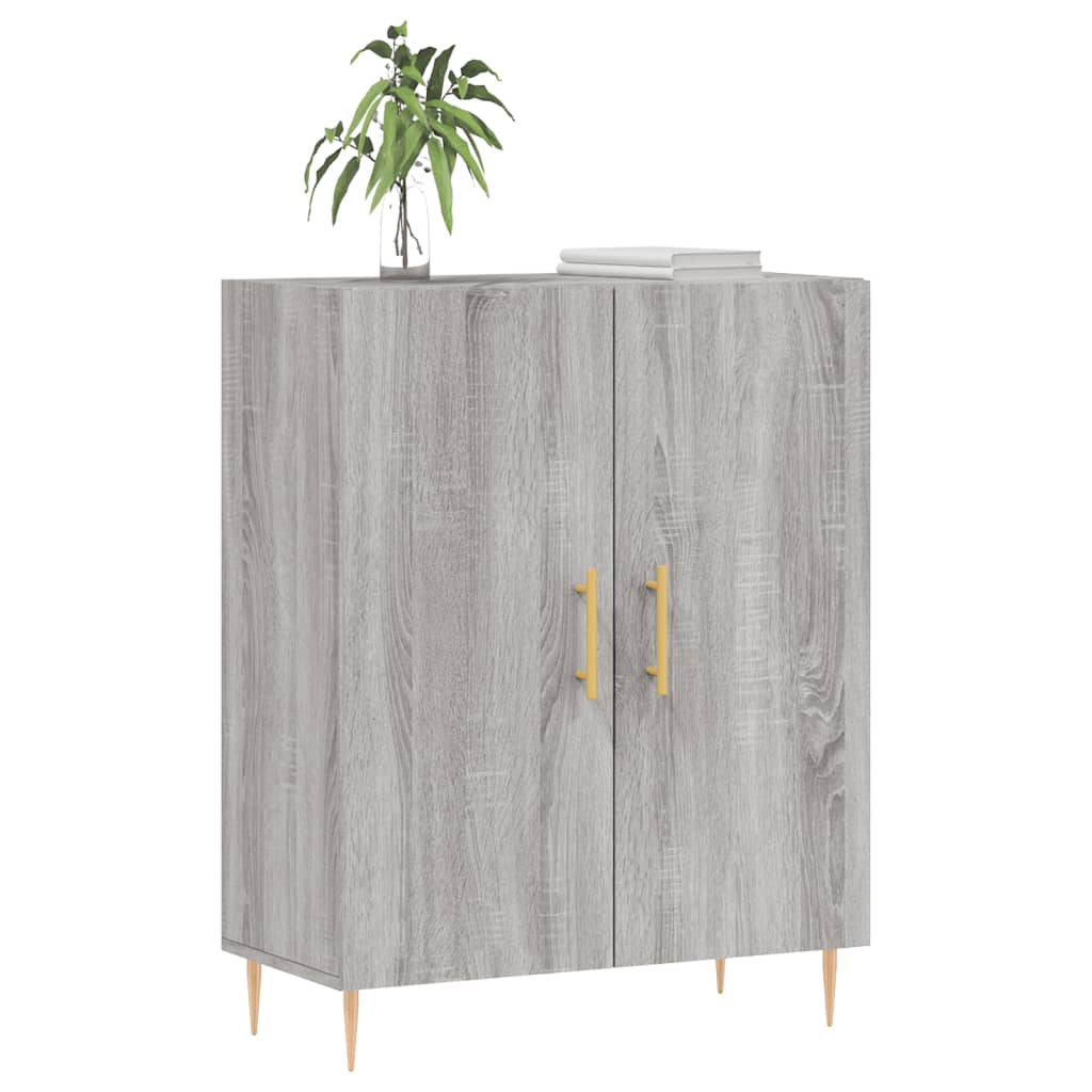 Side cabinet, grey oak, 69.5x34x90cm, engineered wood