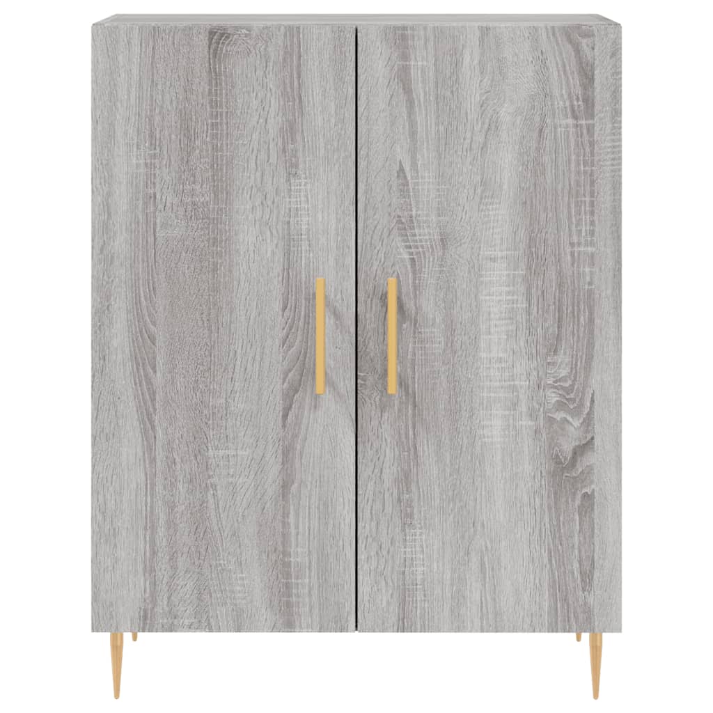 Side cabinet, grey oak, 69.5x34x90cm, engineered wood