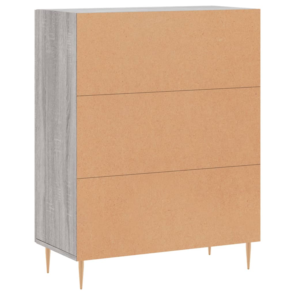 Side cabinet, grey oak, 69.5x34x90cm, engineered wood