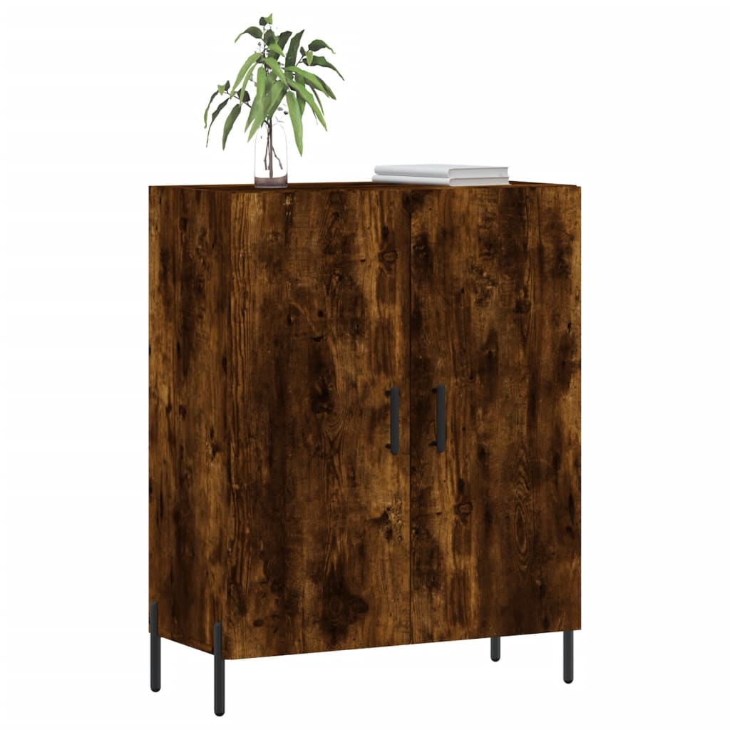 Sideboard, smoked oak, 69.5x34x90cm, engineered wood