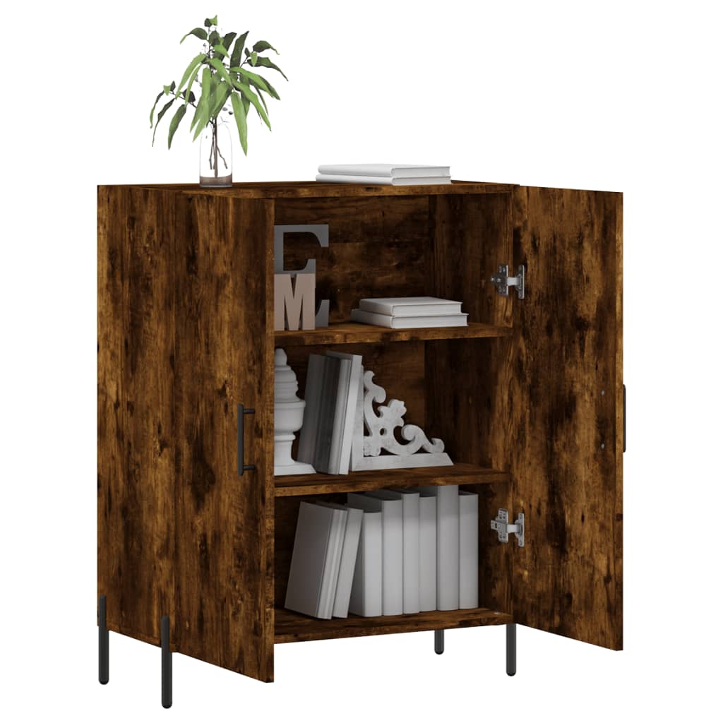 Sideboard, smoked oak, 69.5x34x90cm, engineered wood