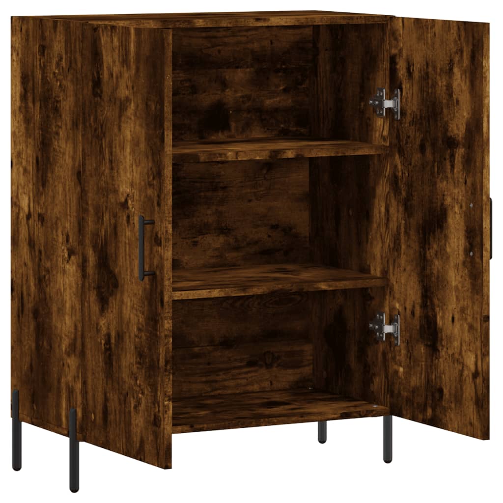 Sideboard, smoked oak, 69.5x34x90cm, engineered wood