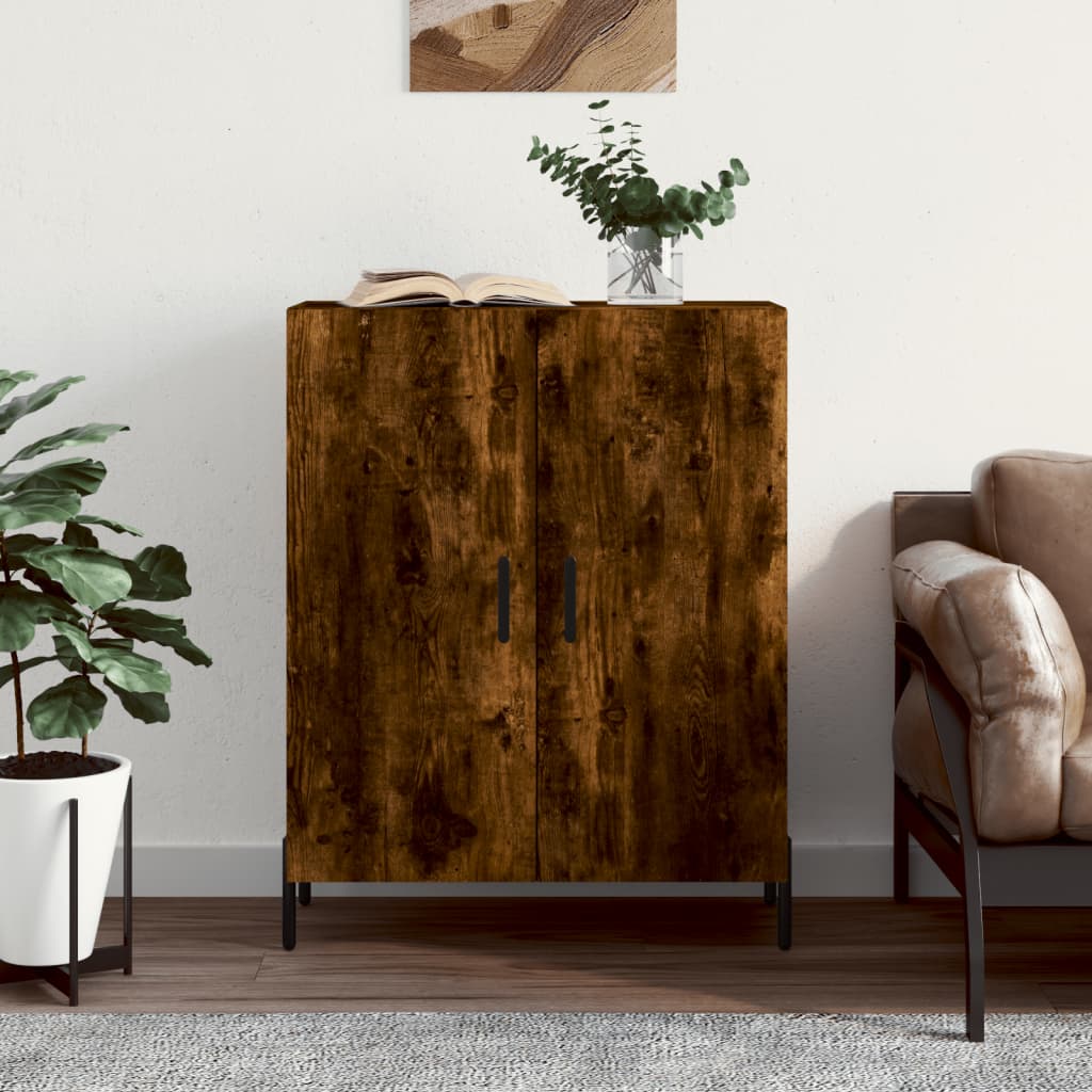 Sideboard, smoked oak, 69.5x34x90cm, engineered wood