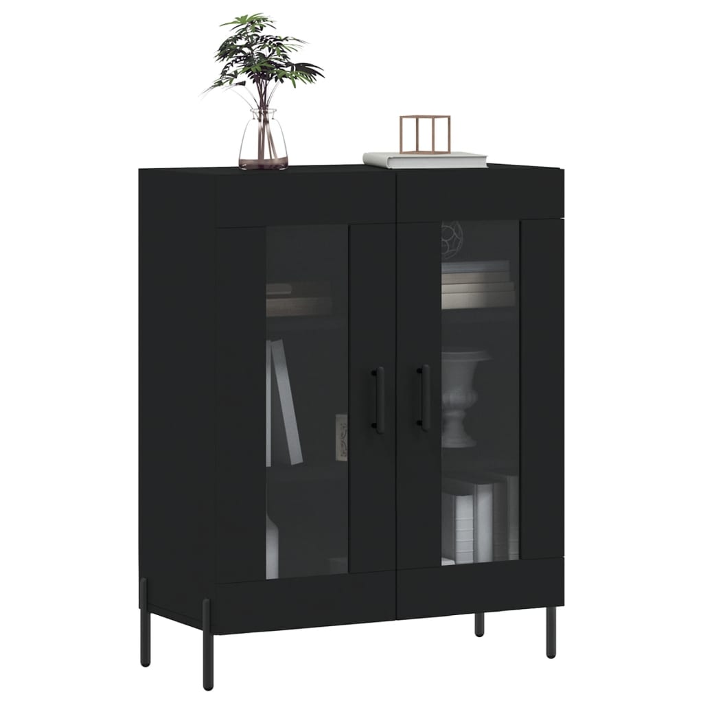 Sideboard, black, 69.5x34x90cm, engineered wood