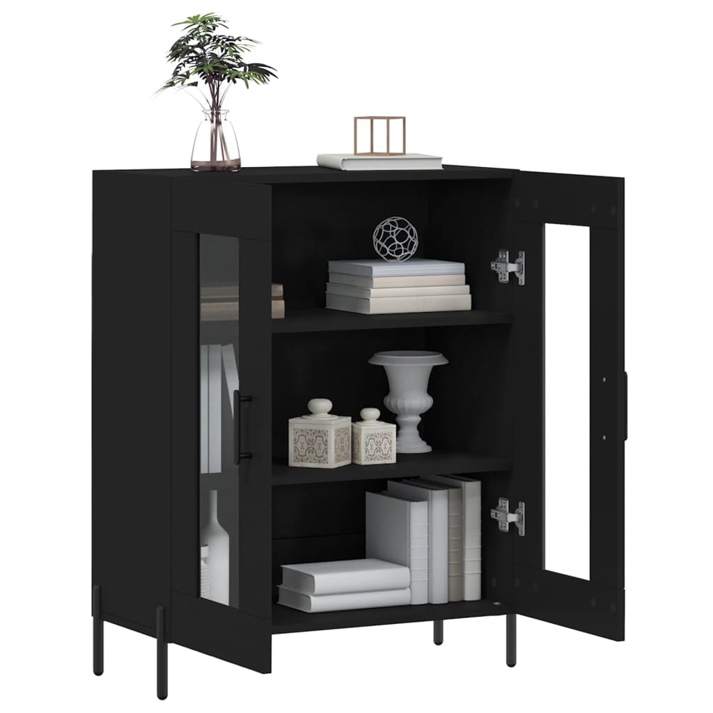 Sideboard, black, 69.5x34x90cm, engineered wood