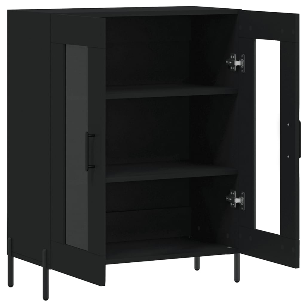 Sideboard, black, 69.5x34x90cm, engineered wood