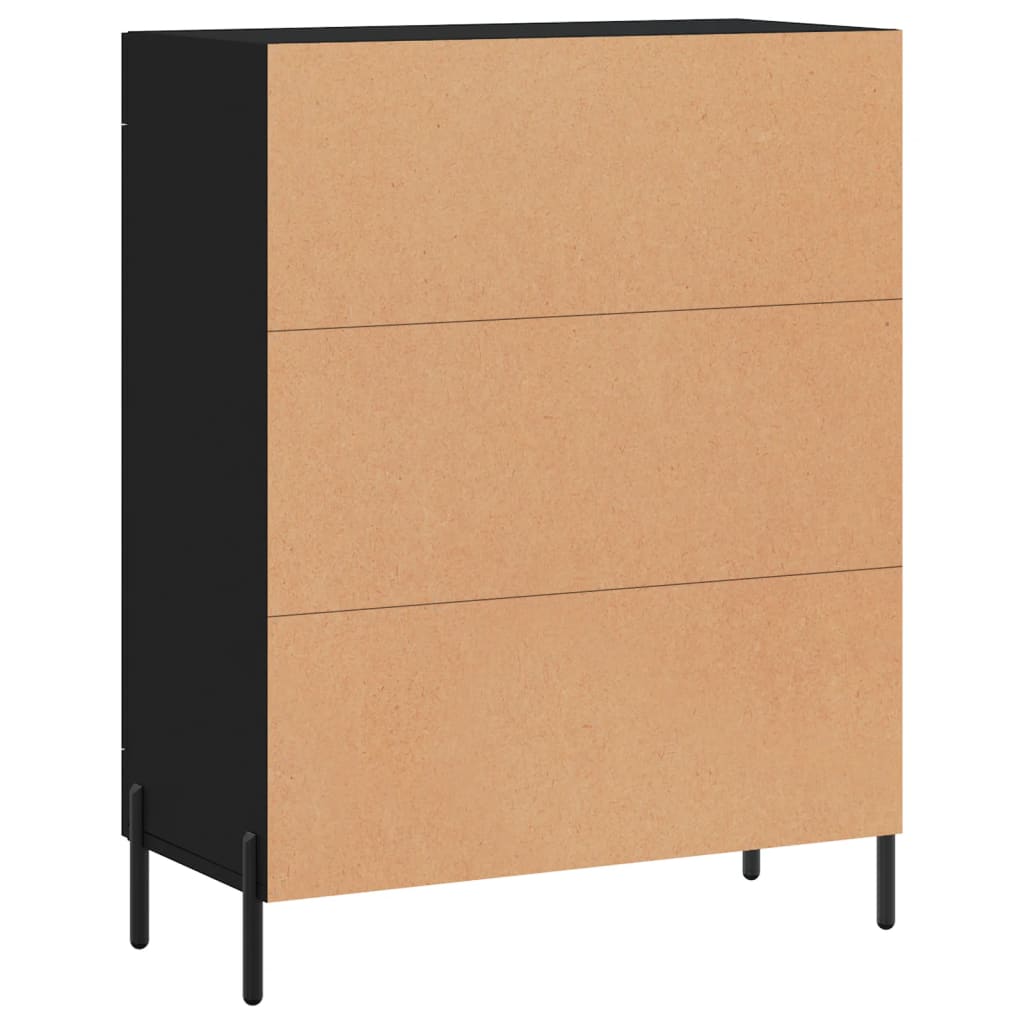 Sideboard, black, 69.5x34x90cm, engineered wood