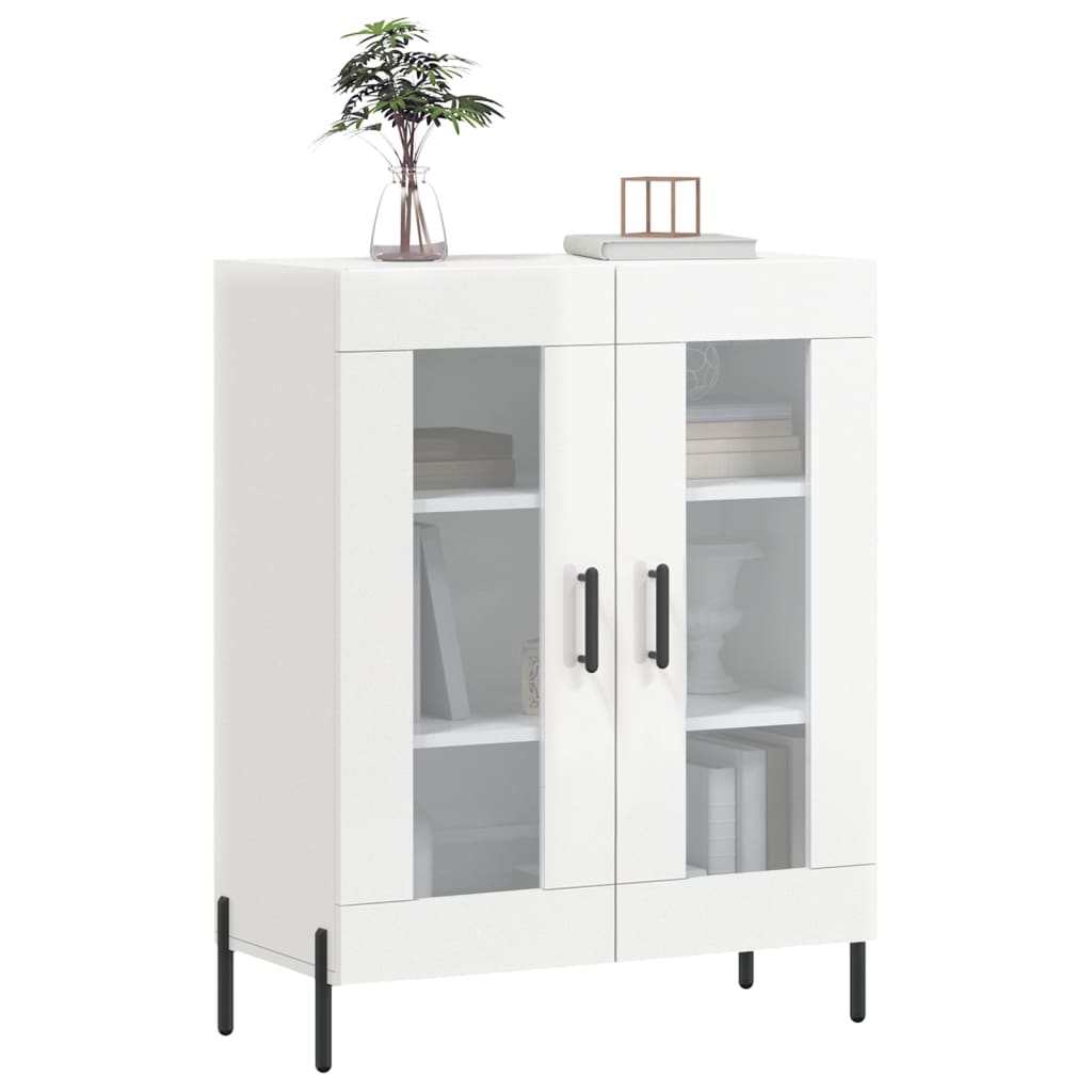 Sideboard, white, 69.5x34x90cm, engineered wood, high gloss