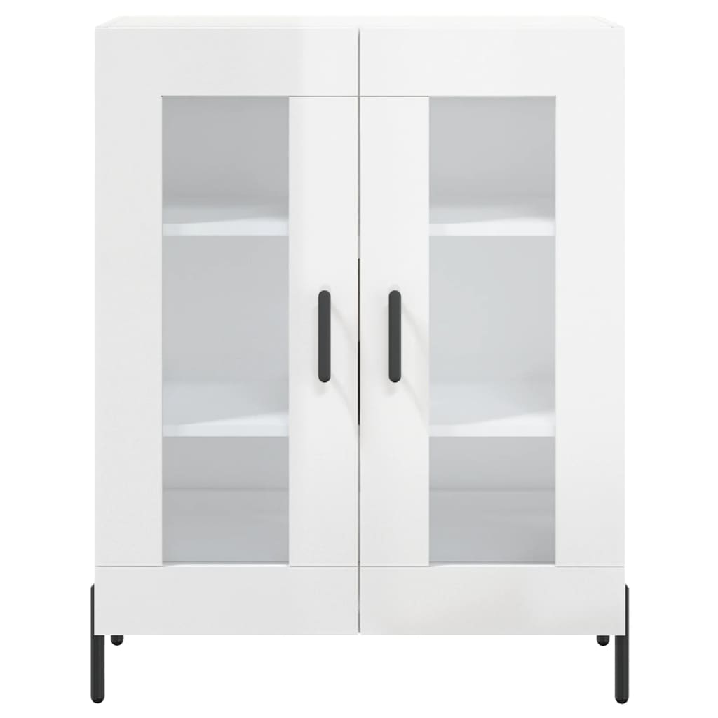 Sideboard, white, 69.5x34x90cm, engineered wood, high gloss