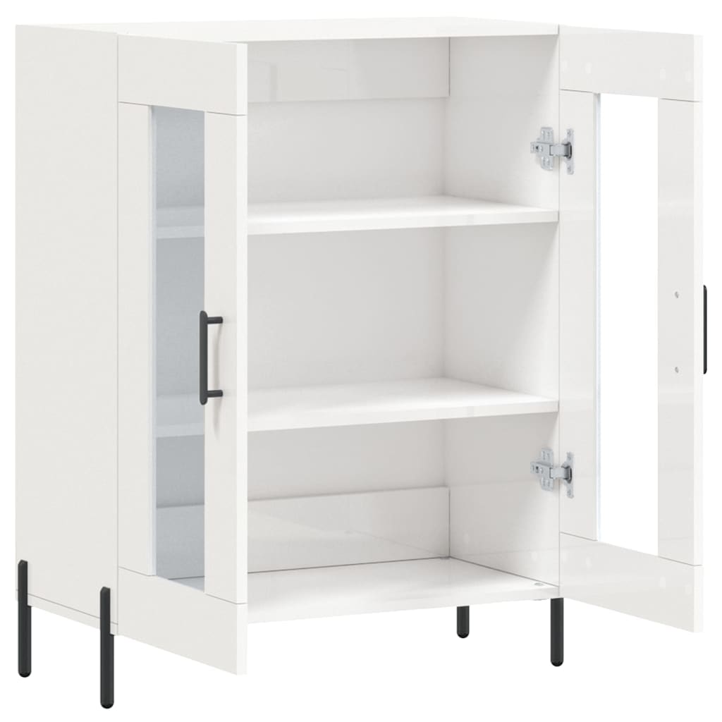Sideboard, white, 69.5x34x90cm, engineered wood, high gloss