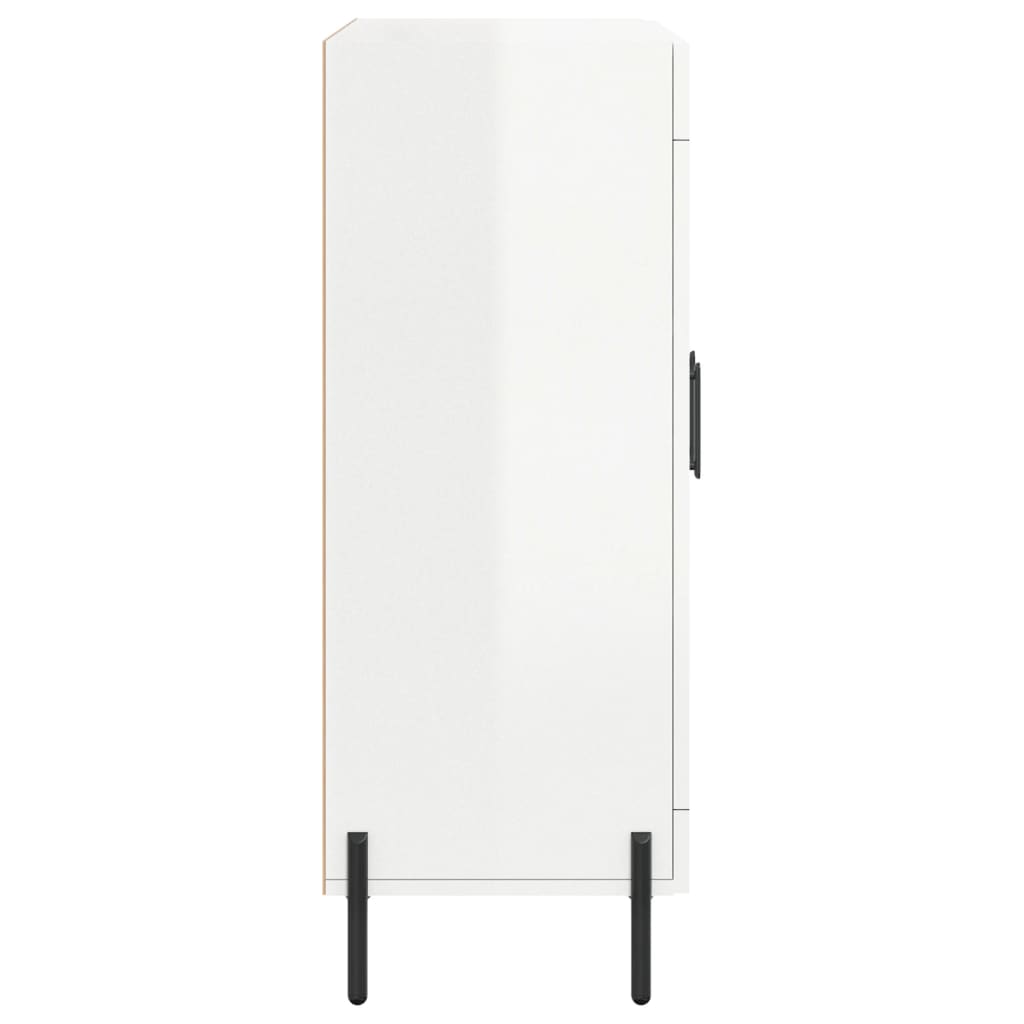 Sideboard, white, 69.5x34x90cm, engineered wood, high gloss