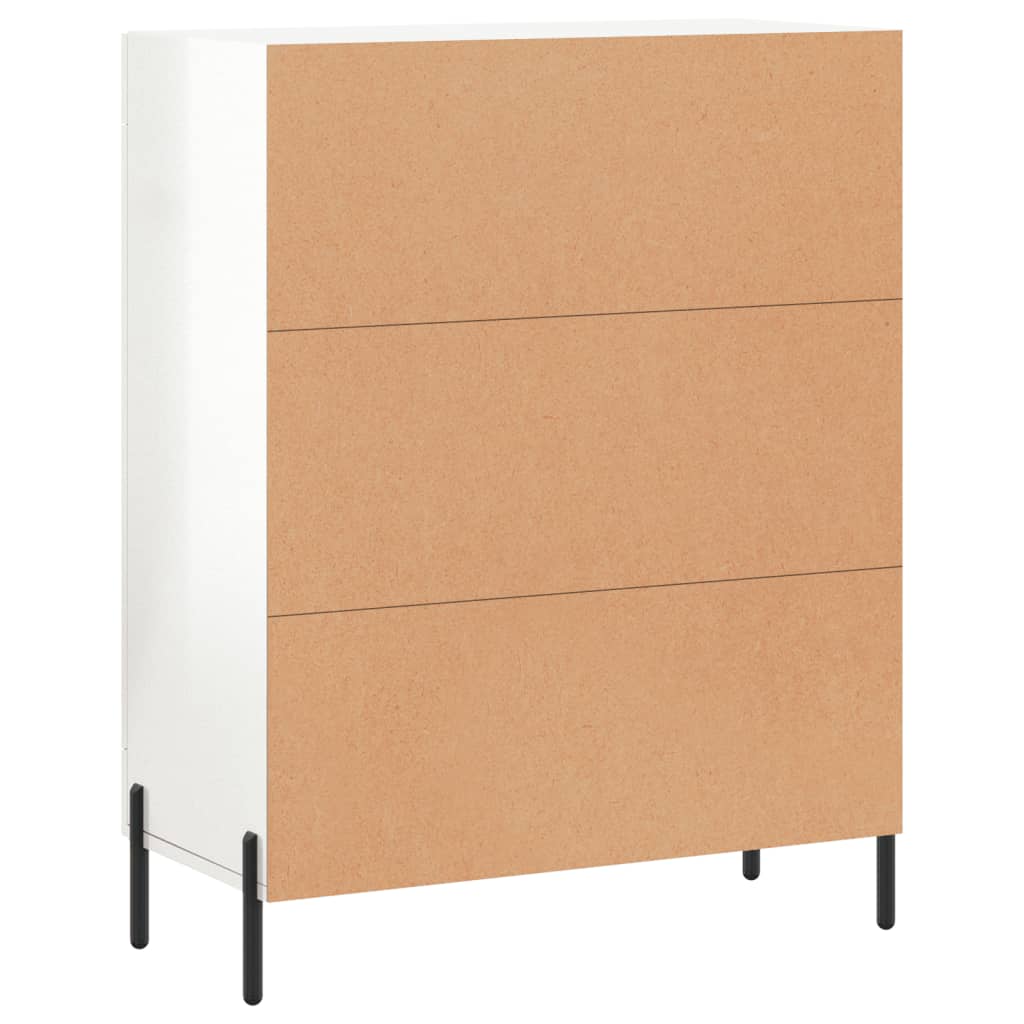 Sideboard, white, 69.5x34x90cm, engineered wood, high gloss