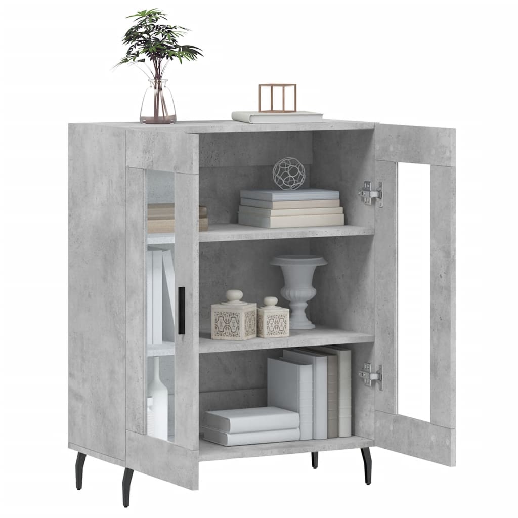 Sideboard, concrete gray, 69.5x34x90cm, engineered wood