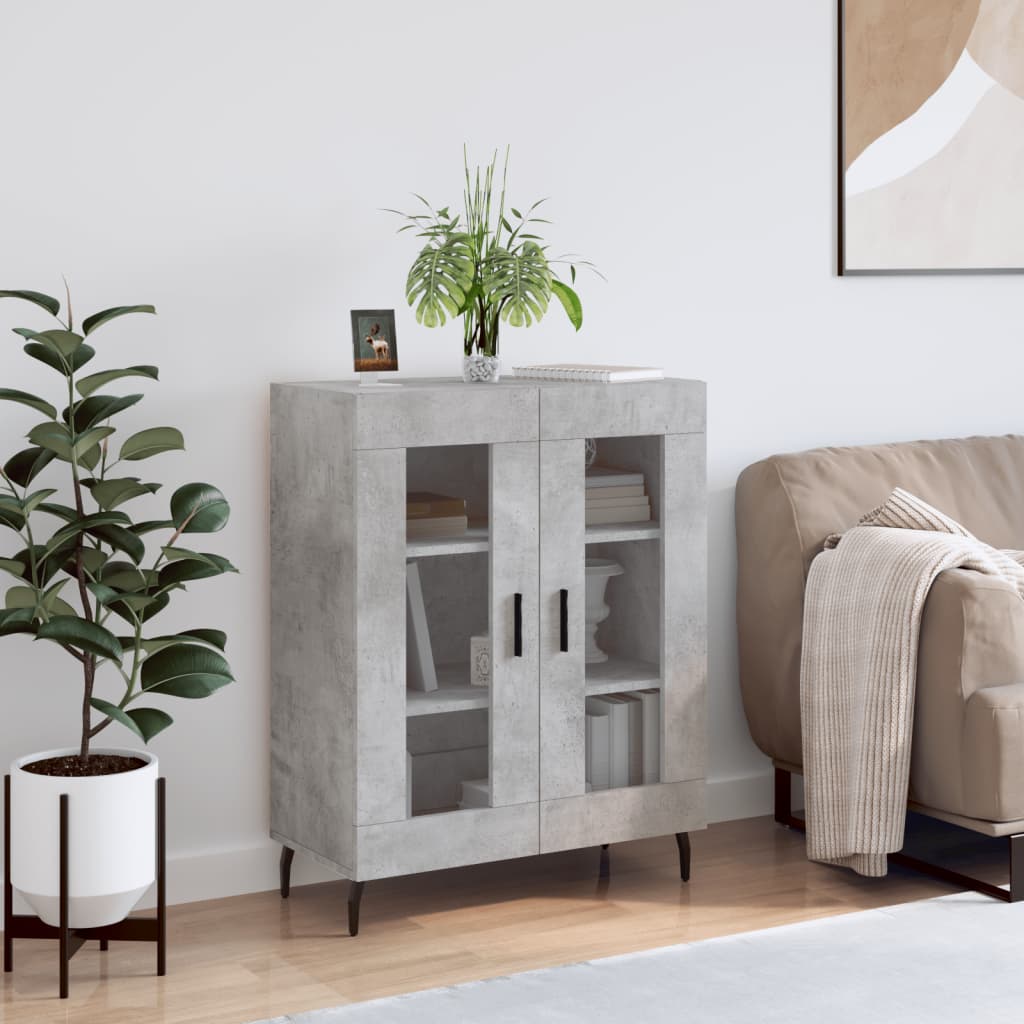 Sideboard, concrete gray, 69.5x34x90cm, engineered wood