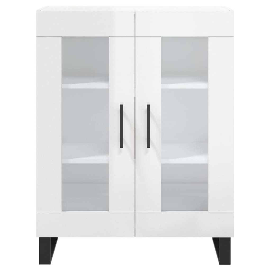 Sideboard, white, 69.5x34x90cm, engineered wood, high gloss