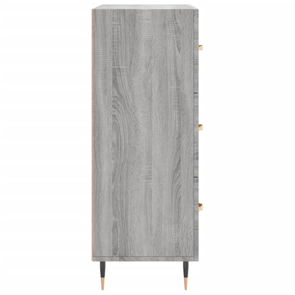 Side cabinet, grey oak, 69.5x34x90cm, engineered wood