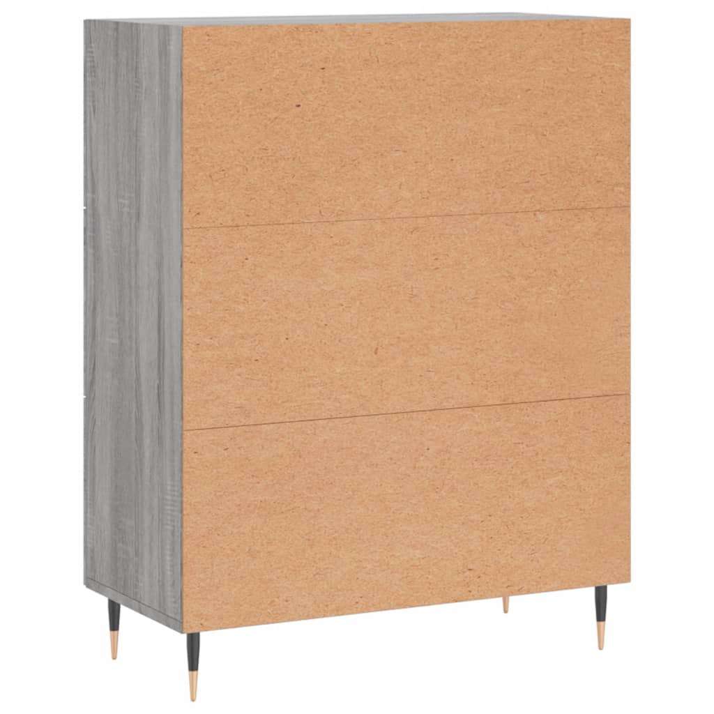 Side cabinet, grey oak, 69.5x34x90cm, engineered wood