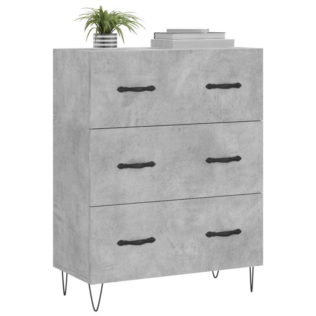 Sideboard, concrete gray, 69.5x34x90cm, engineered wood