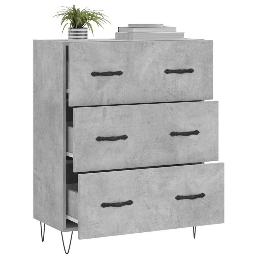 Sideboard, concrete gray, 69.5x34x90cm, engineered wood