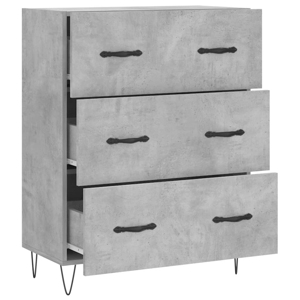 Sideboard, concrete gray, 69.5x34x90cm, engineered wood