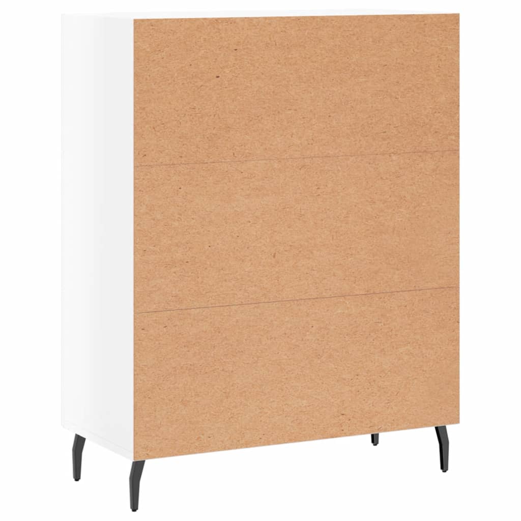 Side cabinet, white, 69.5x34x90cm, engineered wood, high gloss