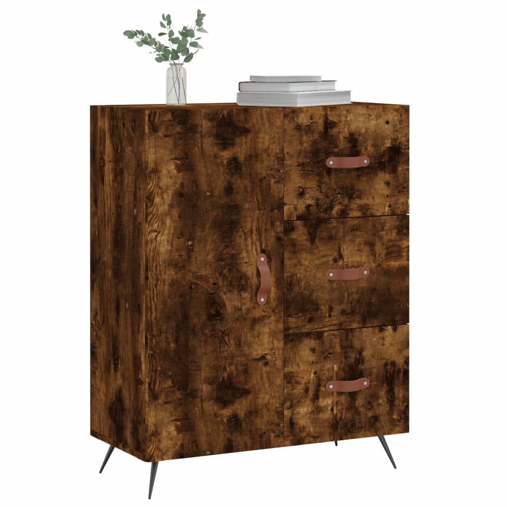 Sideboard, smoked oak, 69.5x34x90cm, engineered wood