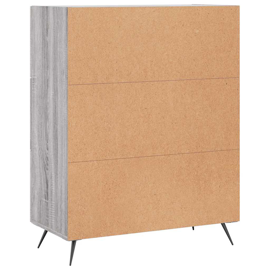 Side cabinet, grey oak, 69.5x34x90cm, engineered wood