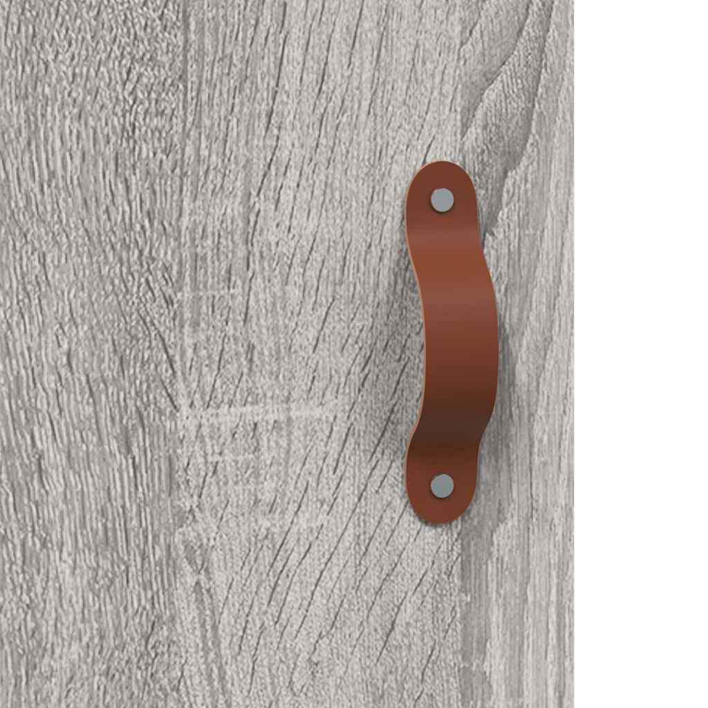 Side cabinet, grey oak, 69.5x34x90cm, engineered wood