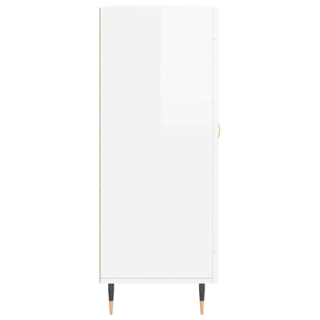 Sideboard, white, 69.5x34x90cm, engineered wood, high gloss