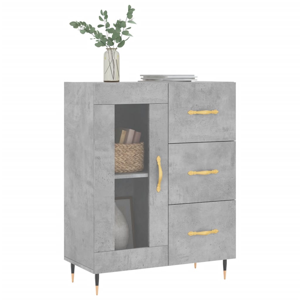 Sideboard, concrete gray, 69.5x34x90cm, engineered wood