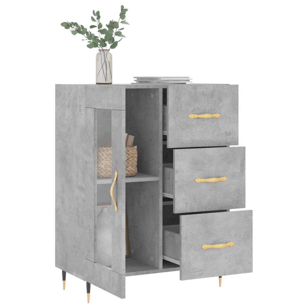 Sideboard, concrete gray, 69.5x34x90cm, engineered wood