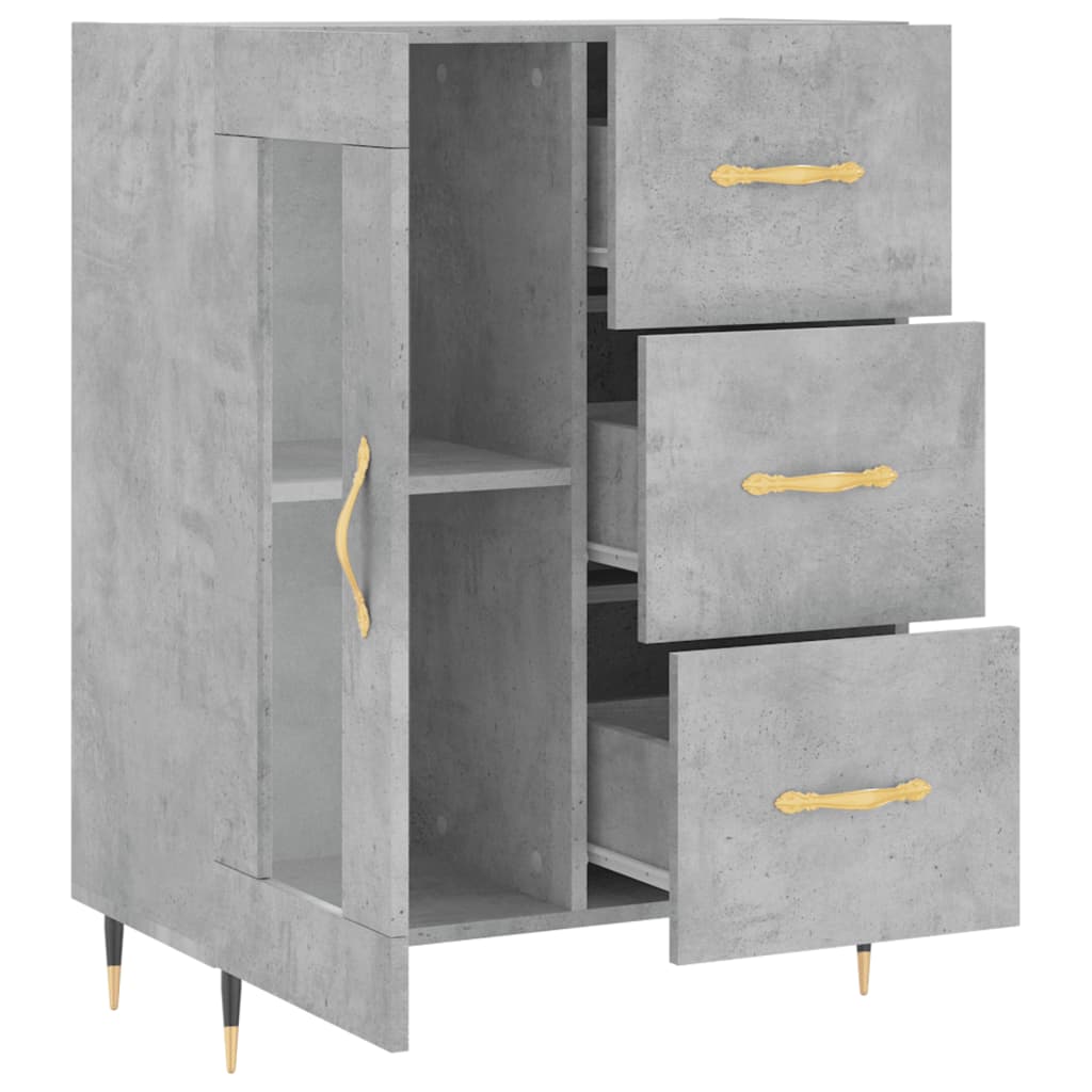Sideboard, concrete gray, 69.5x34x90cm, engineered wood