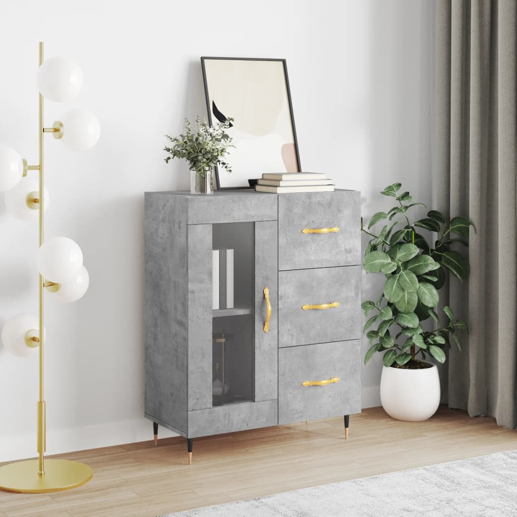 Sideboard, concrete gray, 69.5x34x90cm, engineered wood