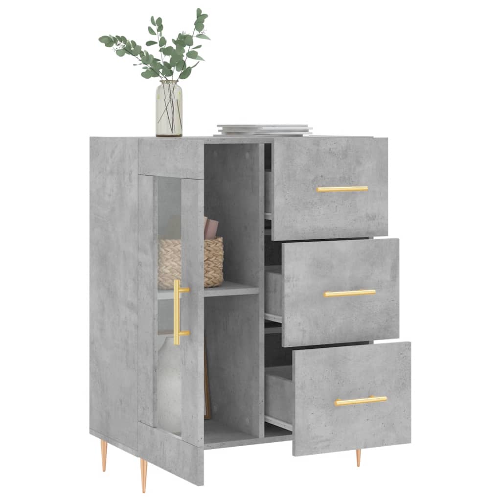 Sideboard, concrete gray, 69.5x34x90cm, engineered wood