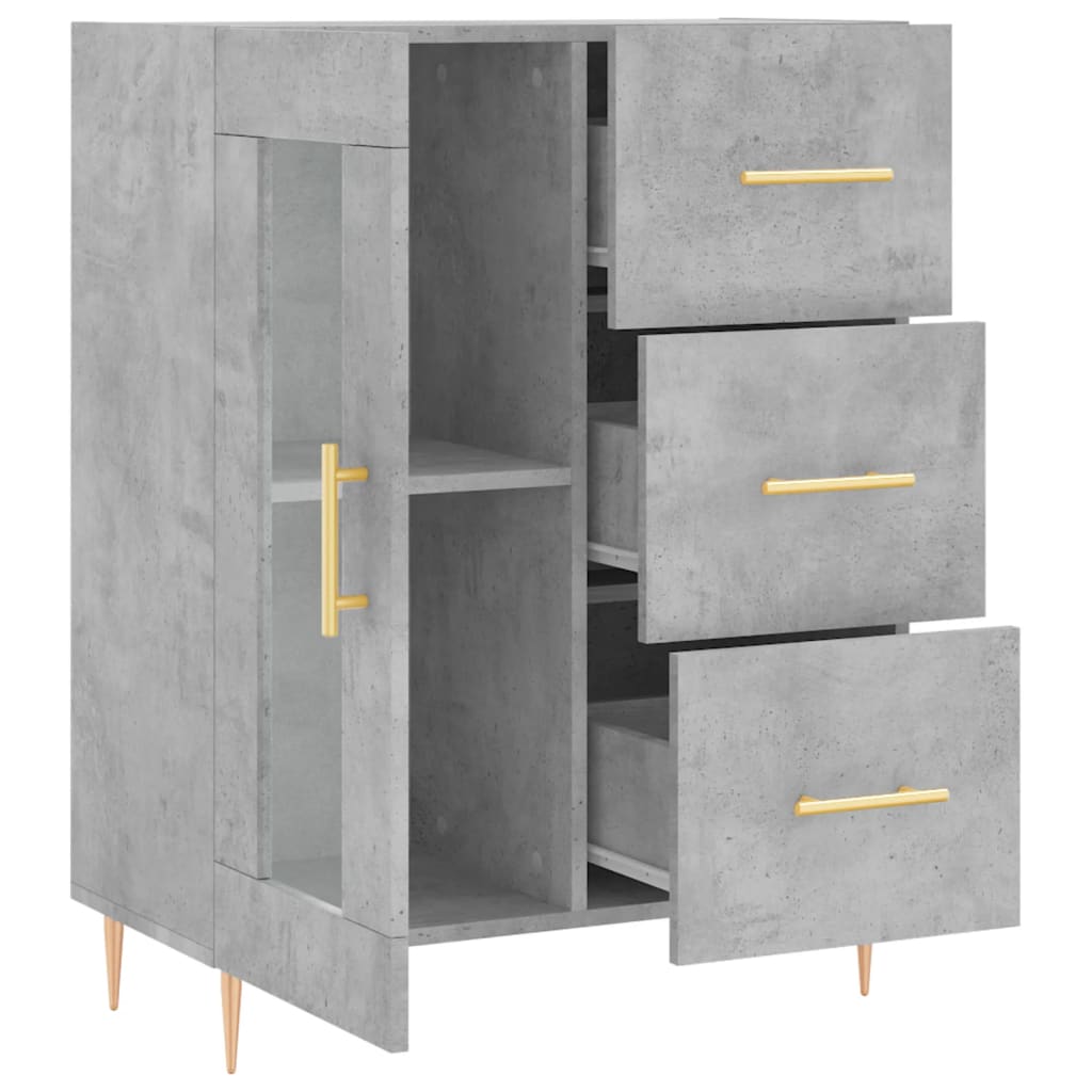 Sideboard, concrete gray, 69.5x34x90cm, engineered wood