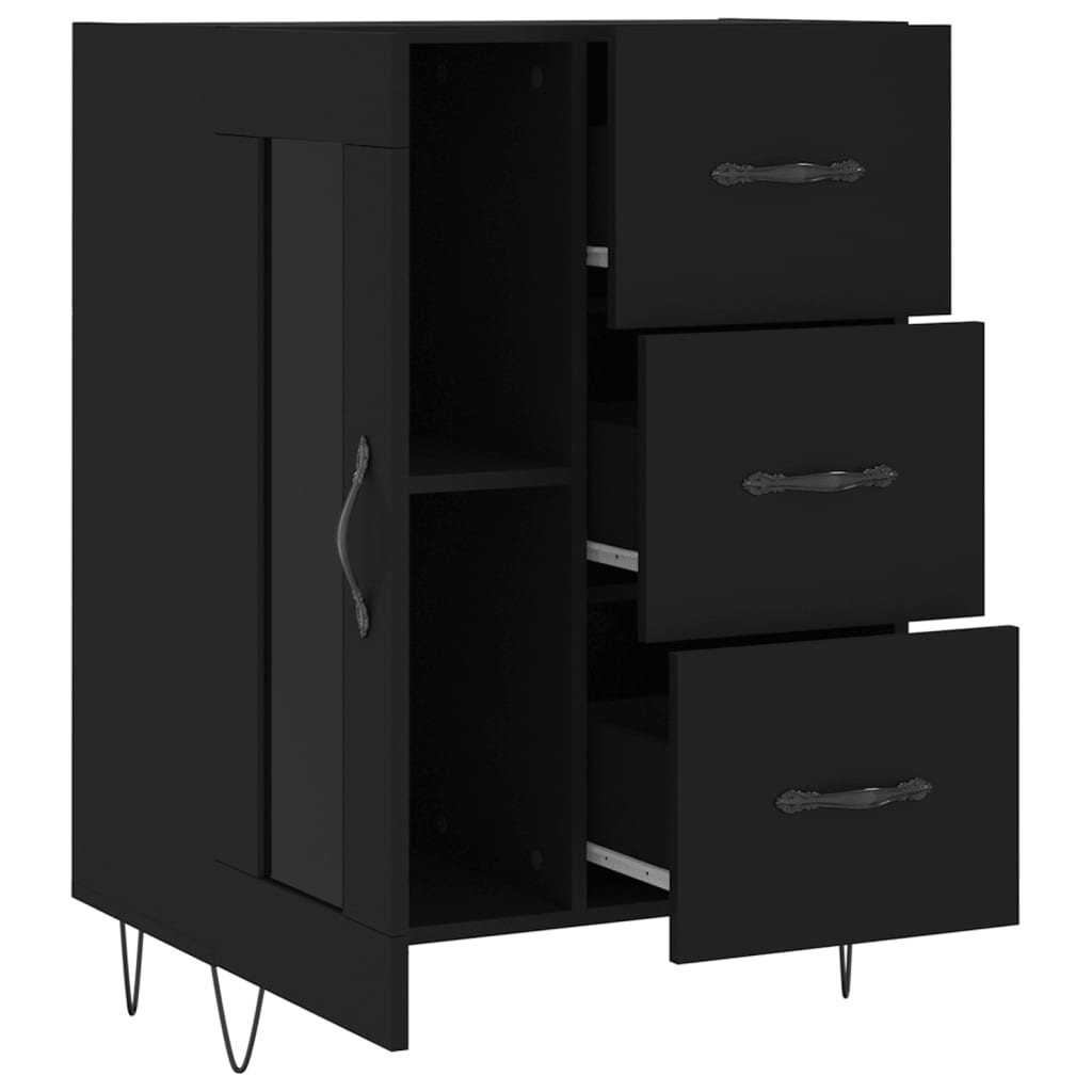 Sideboard, black, 69.5x34x90cm, engineered wood