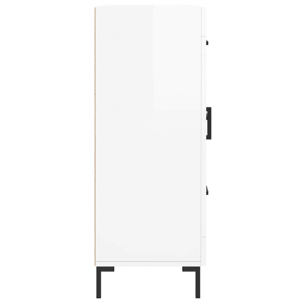 Sideboard, white, 69.5x34x90cm, engineered wood, high gloss