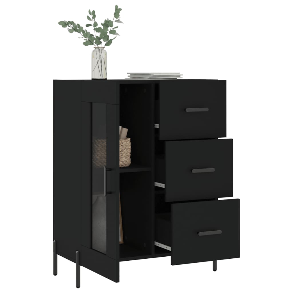 Sideboard, black, 69.5x34x90cm, engineered wood