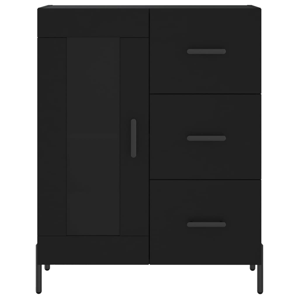 Sideboard, black, 69.5x34x90cm, engineered wood