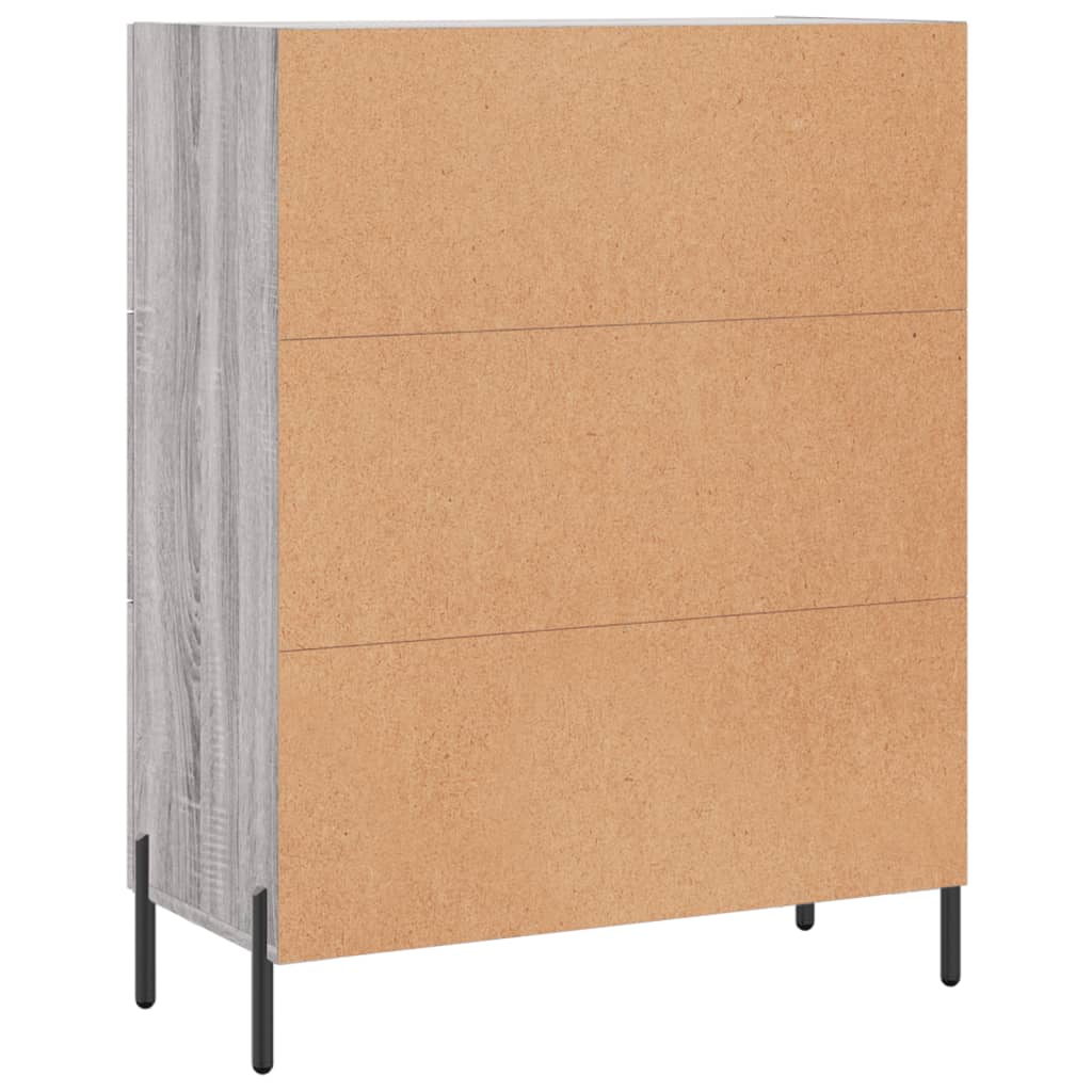 Sideboard, grey oak, 69.5x34x90cm, engineered wood