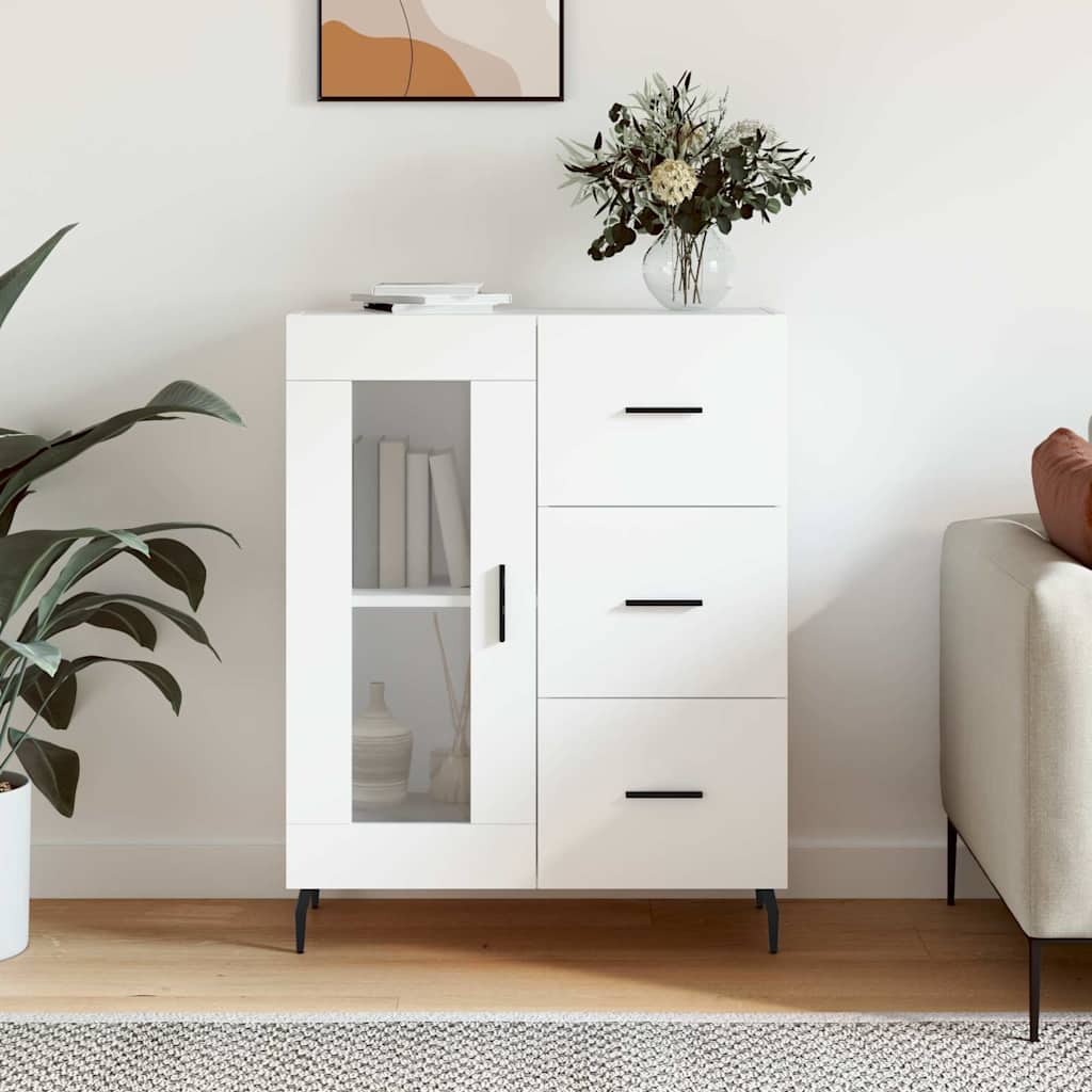 Sideboard, white, 69.5x34x90cm, engineered wood
